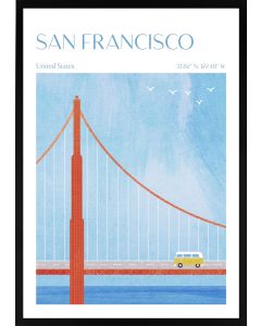 Poster 50x70 Travel Golden Gate Bridge