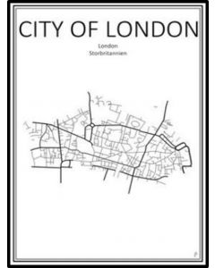Poster 50x70 London Karta (Tub)