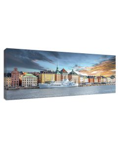 Tavla Canvas 60x150 Stockholm Gamla Stan Sunset
