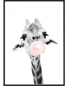 Poster 30x40 Pink Giraffe Bubble Gum (planpackad)