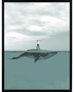 Poster 30x40 Pastell Whale (planpackad)