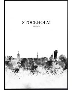 Poster 30x40 B&W Stockholm 1 (planpackad)